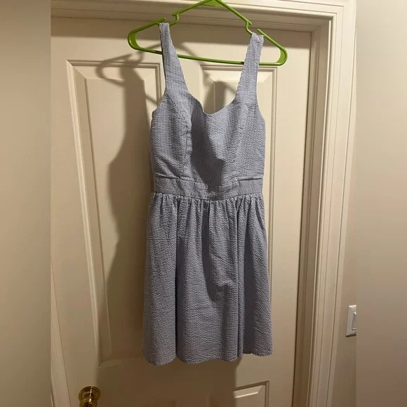 Lauren James Dresses Lauren James Blue And White Seersucker